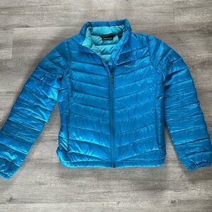 Marmot blue 800 fill down Puffer jacket coat XS